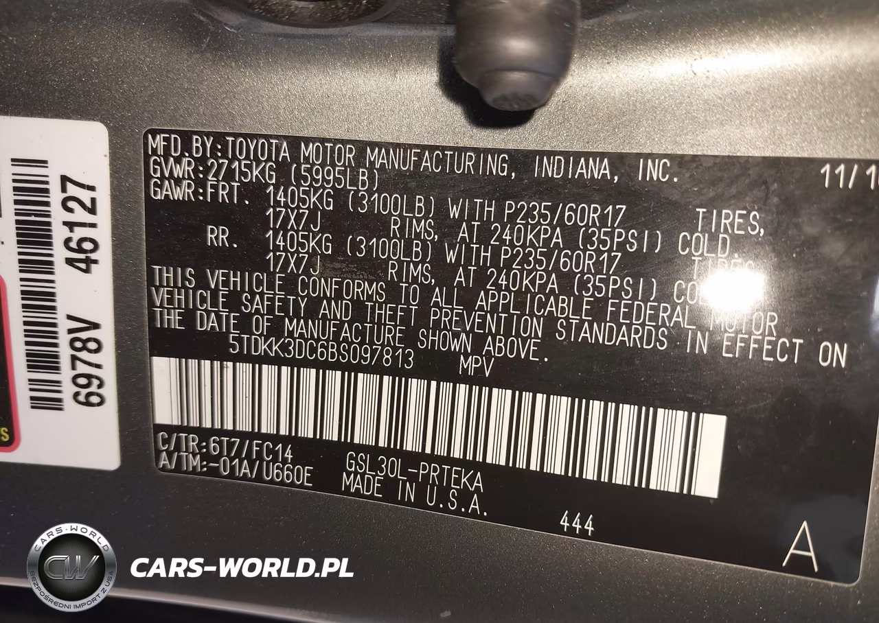 2011 Toyota Sienna Le V6 VIN:5TDKK3DC6BS097813 - 9