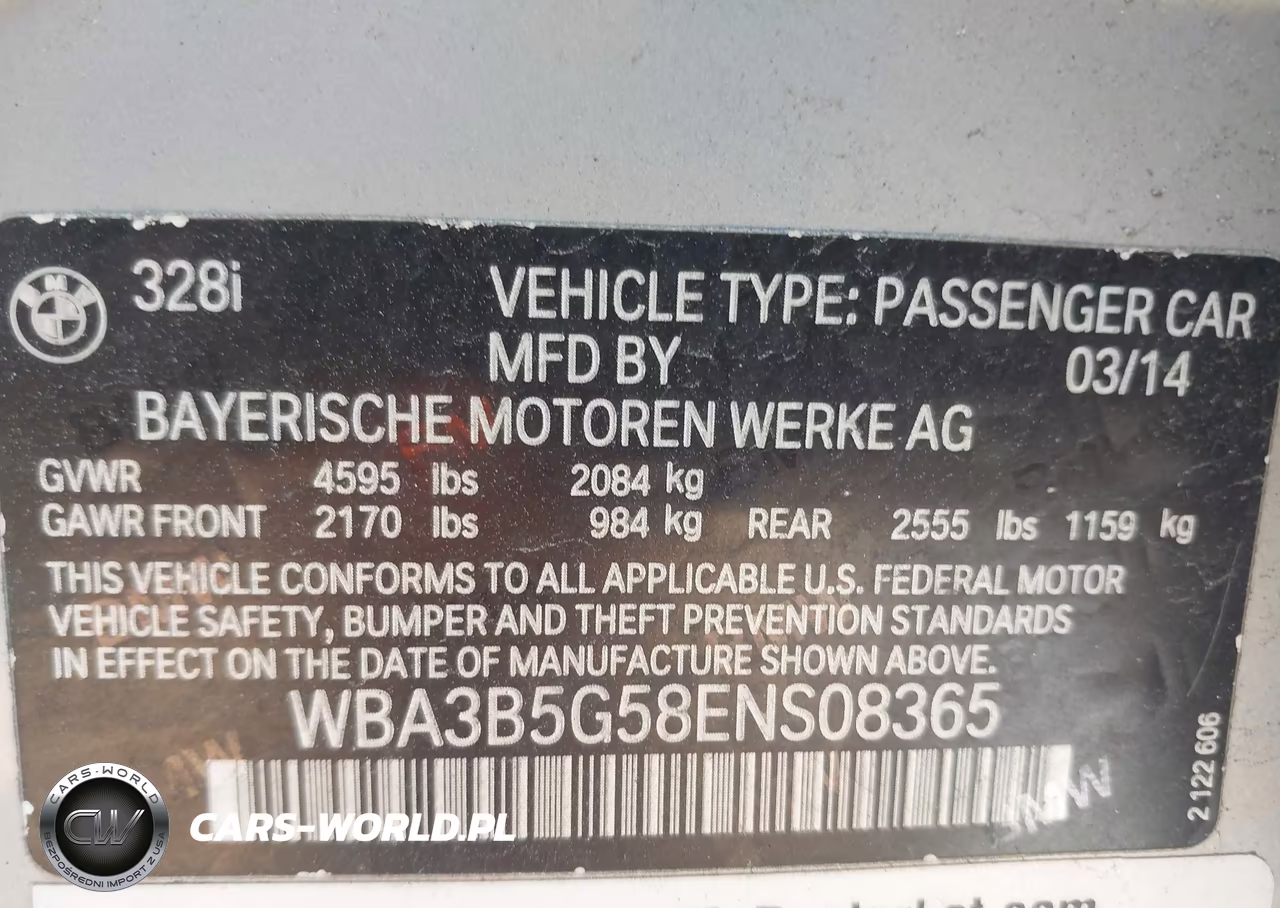 2014 BMW 328I xDrive VIN:WBA3B5G58ENS08365 - 9