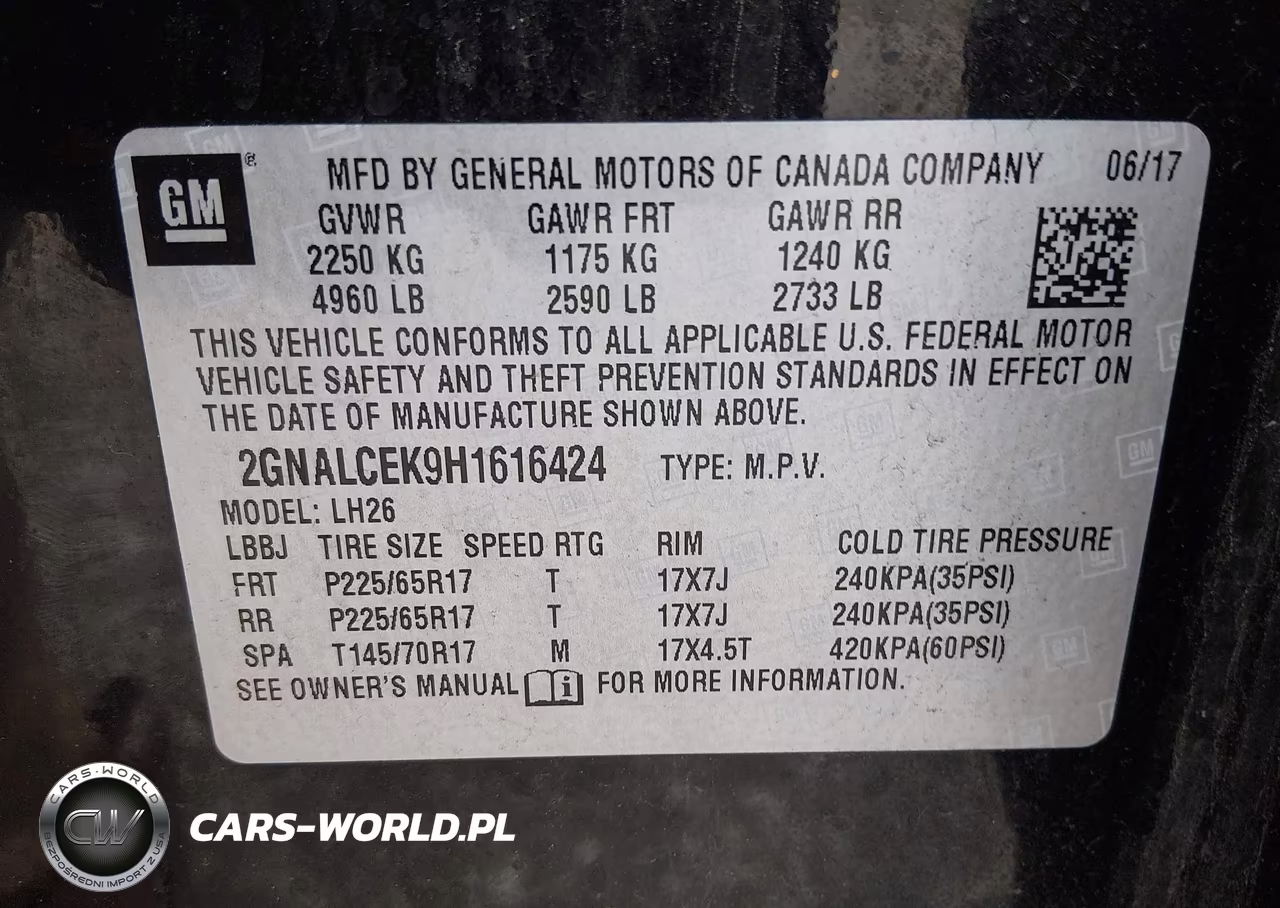 2017 Chevrolet Equinox Lt VIN:2GNALCEK9H1616424 - 9