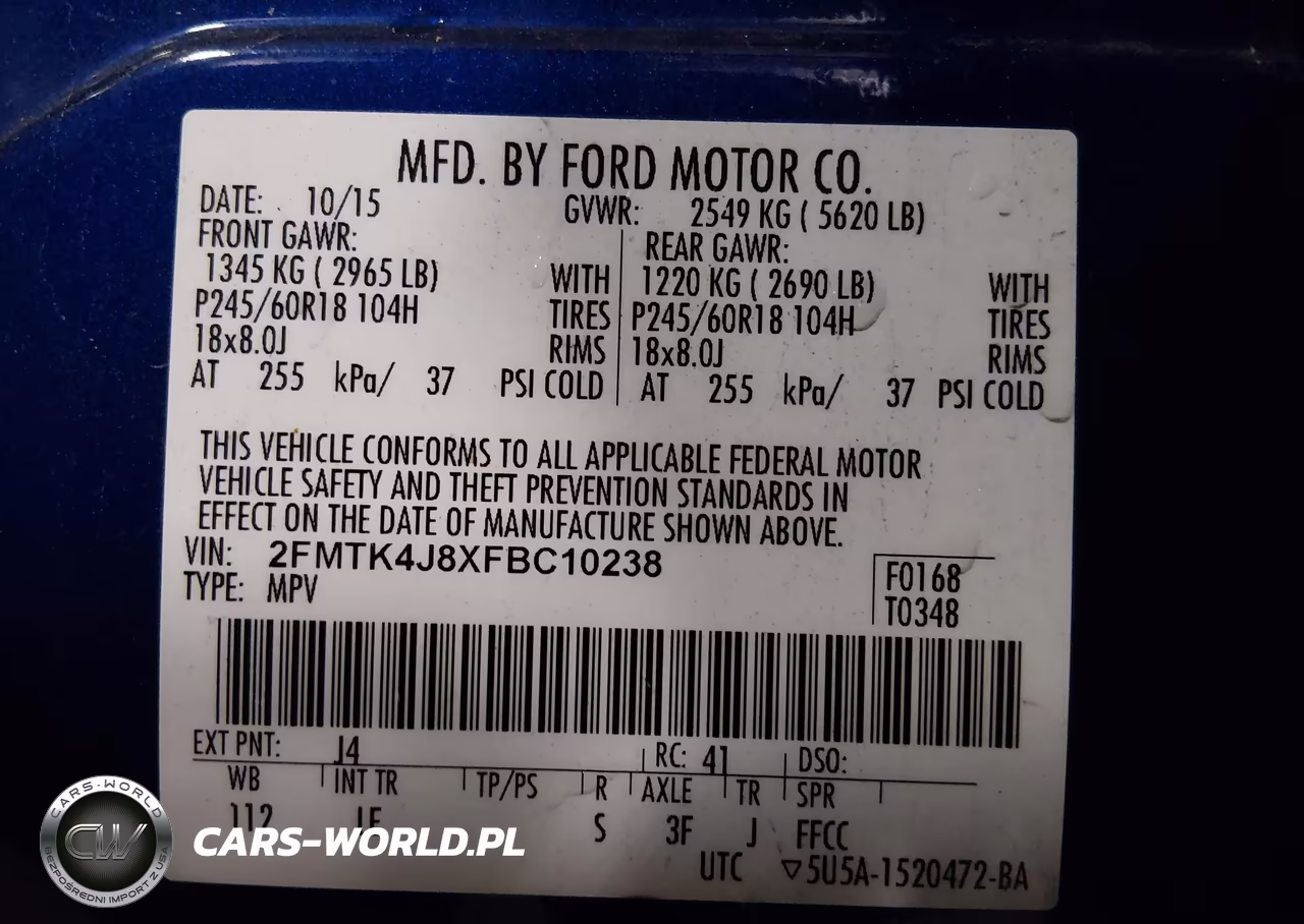 2015 Ford Edge Sel VIN:2FMTK4J8XFBC10238 - 9