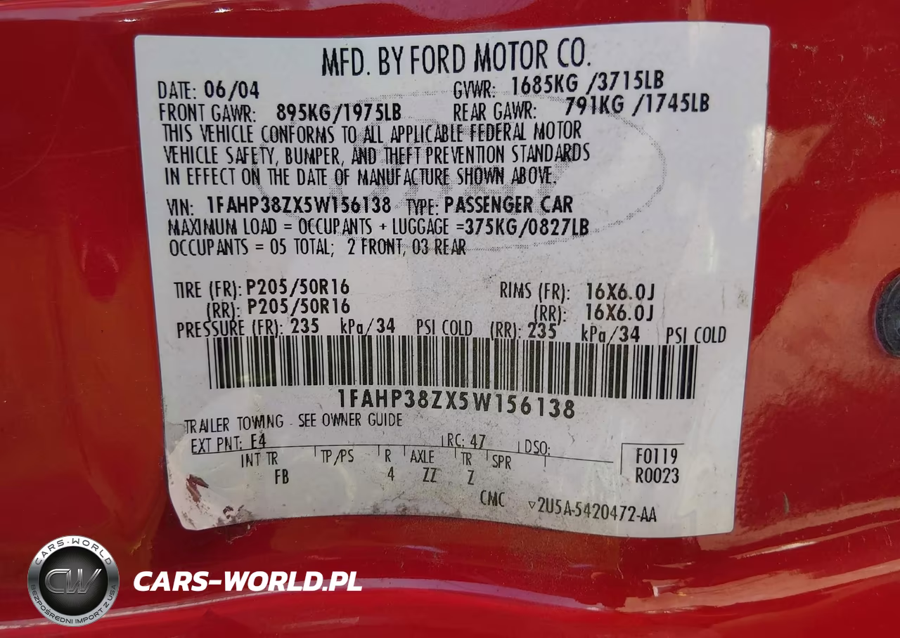 2005 Ford Focus Zx4 VIN:1FAHP38ZX5W156138 - 9