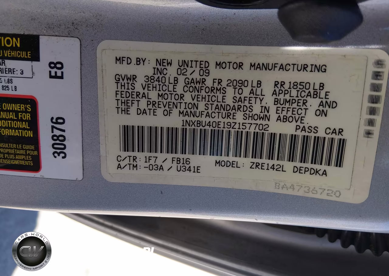 2009 Toyota Corolla Le VIN:1NXBU40E19Z157702 - 9