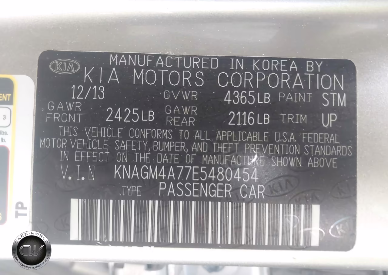 2014 Kia Optima Lx VIN:KNAGM4A77E5480454 - 9
