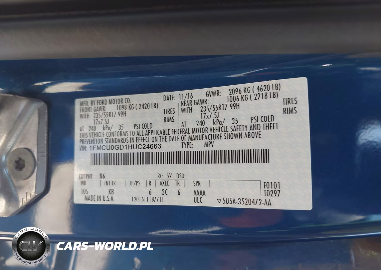 2017 Ford Escape Se VIN:1FMCU0GD1HUC24663 - 9