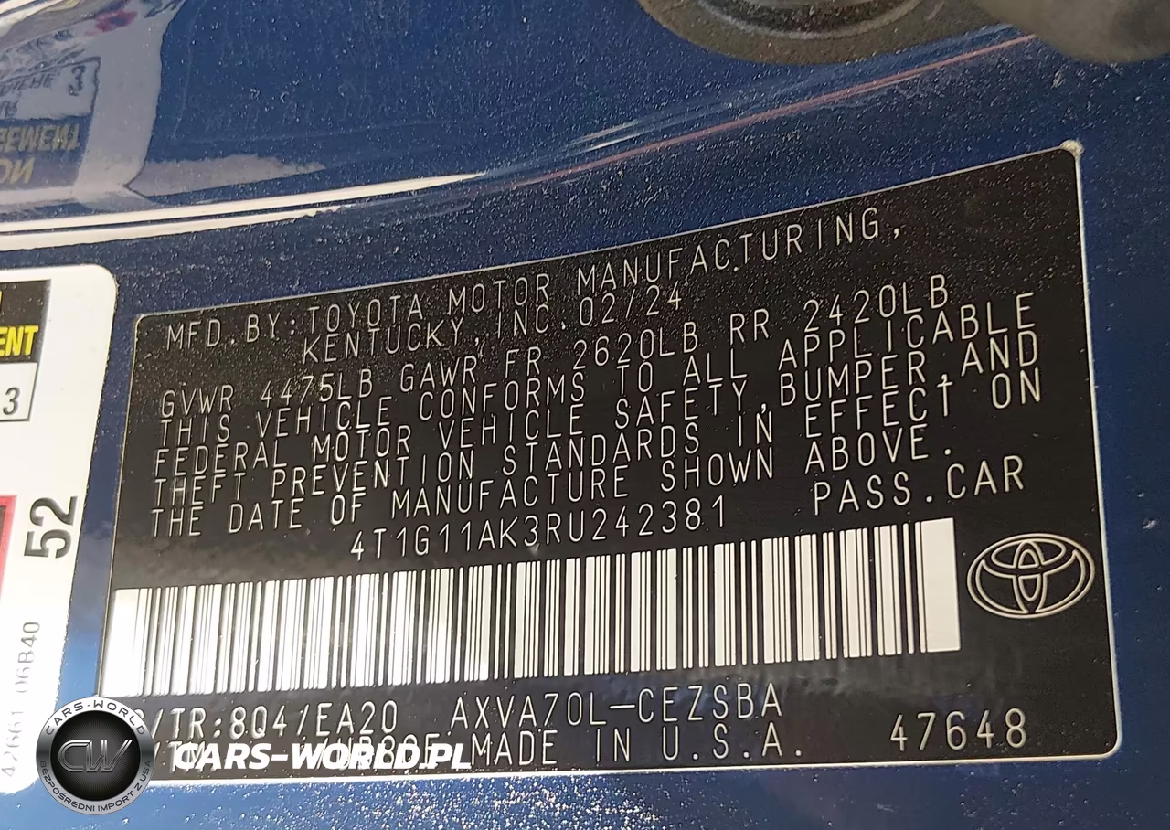 2024 Toyota Camry Se VIN:4T1G11AK3RU242381 - 9