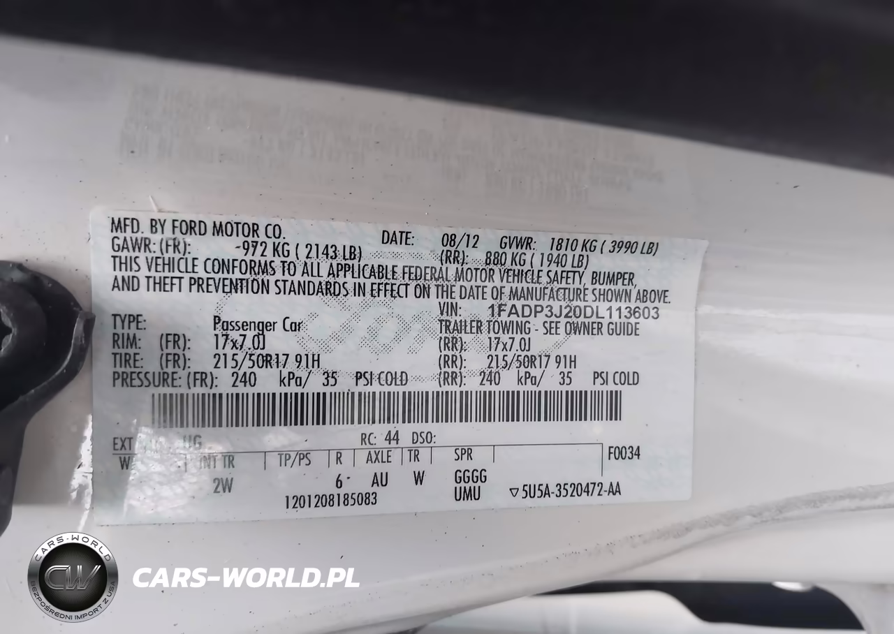 2013 Ford Focus Titanium VIN:1FADP3J20DL113603 - 9