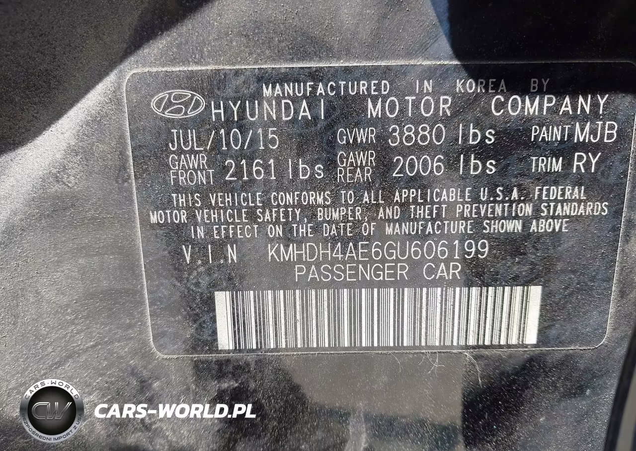 2016 Hyundai Elantra Value Edition VIN:KMHDH4AE6GU606199 - 9