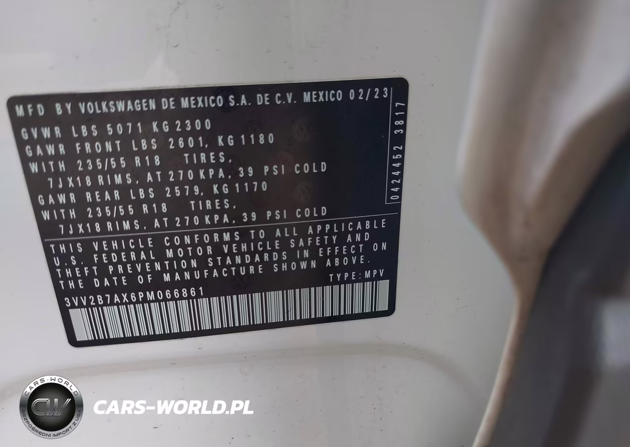 2023 Volkswagen Tiguan 2.0T Se VIN:3VV2B7AX6PM066861 - 9