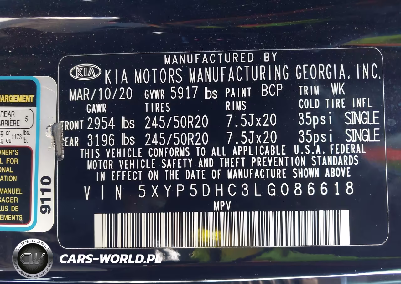 2020 Kia Telluride Sx VIN:5XYP5DHC3LG086618 - 9