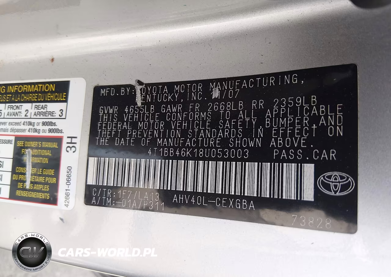 2008 Toyota Camry Hybrid VIN:4T1BB46K18U053003 - 9