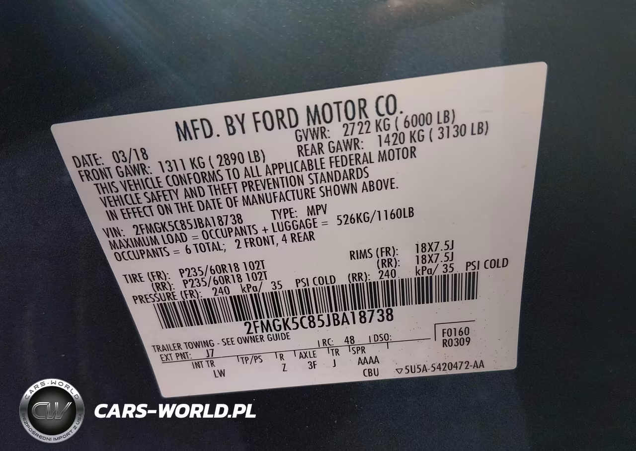 2018 Ford Flex Sel VIN:2FMGK5C85JBA18738 - 9
