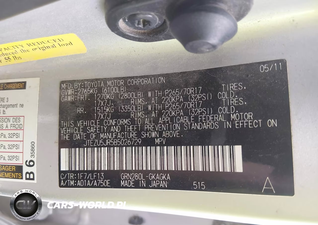 2011 Toyota 4Runner Sr5 V6 VIN:JTEZU5JR5B5026729 - 9