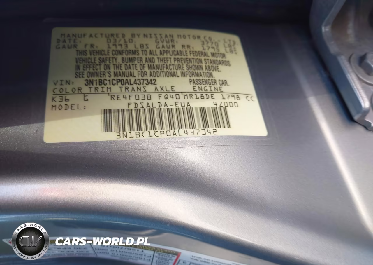 2010 Nissan Versa 1.8S VIN:3N1BC1CP0AL437342 - 9