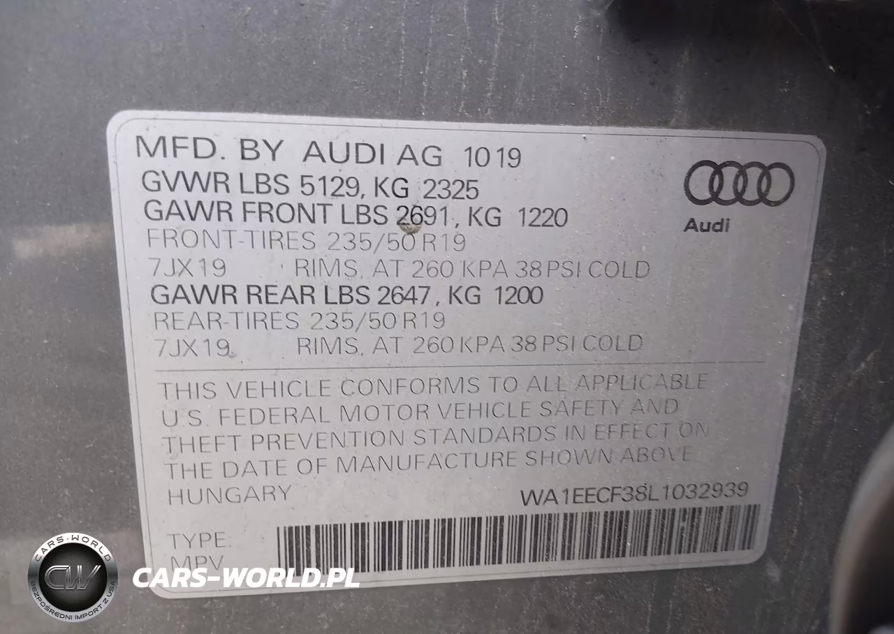 2020 Audi Q3 Premium Plus 45 Tfsi S Line Quattro Tiptronic VIN:WA1EECF38L1032939 - 9