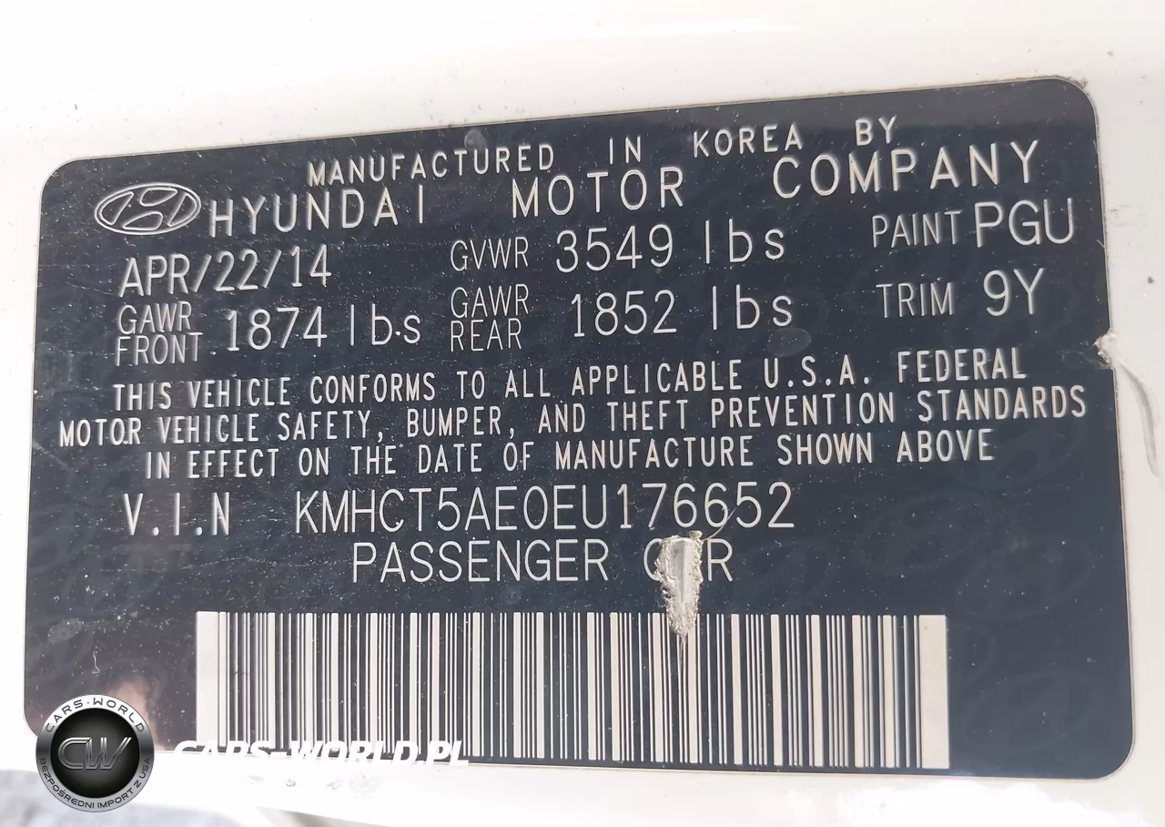 2014 Hyundai Accent Gs VIN:KMHCT5AE0EU176652 - 9