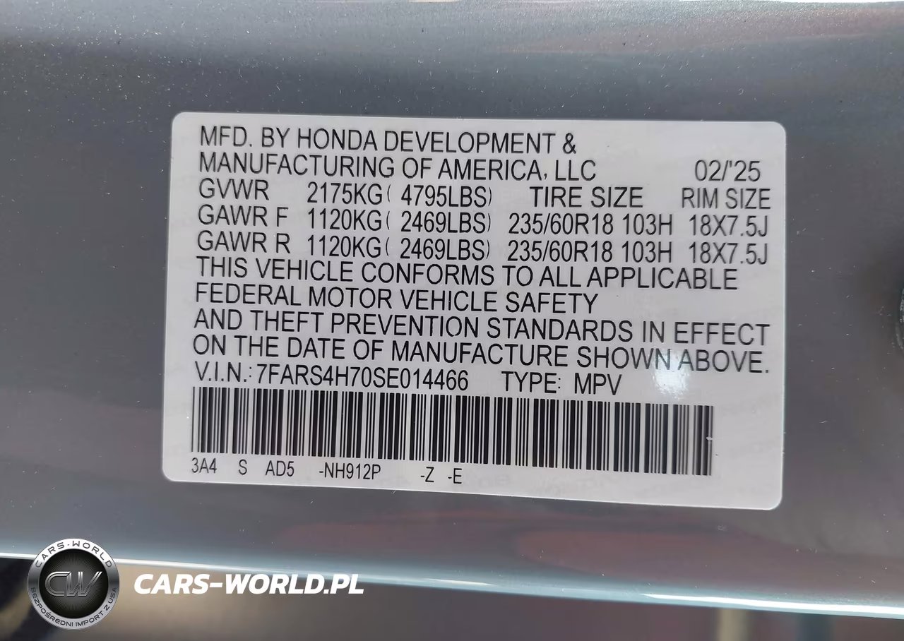 2025 Honda Cr-V Ex-L Awd VIN:7FARS4H70SE014466 - 9