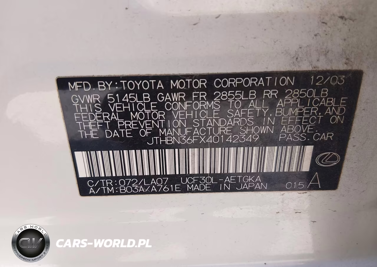 2004 Lexus Ls 430 VIN:JTHBN36FX40142349 - 9