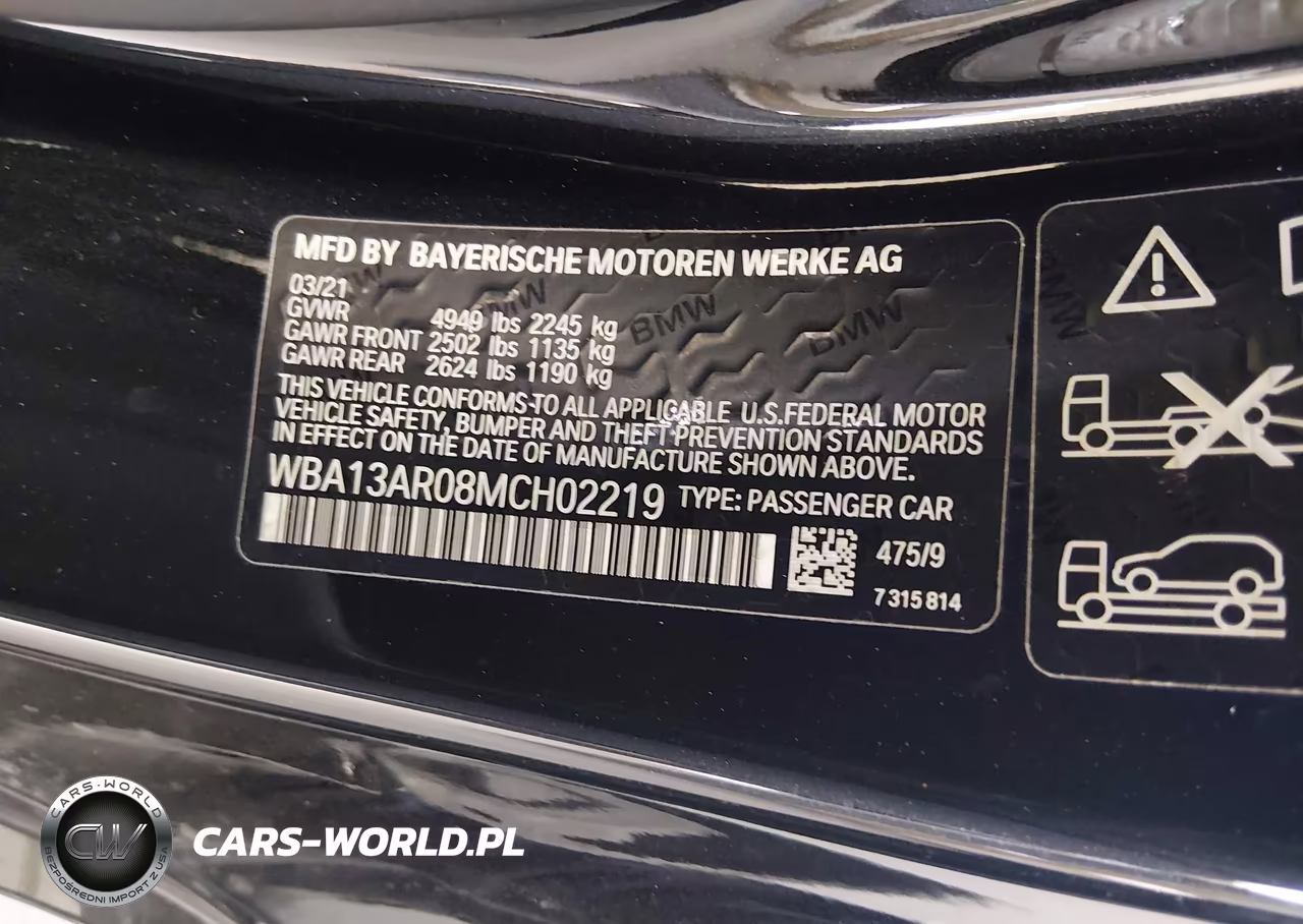 2021 BMW M440I xDrive VIN:WBA13AR08MCH02219 - 9