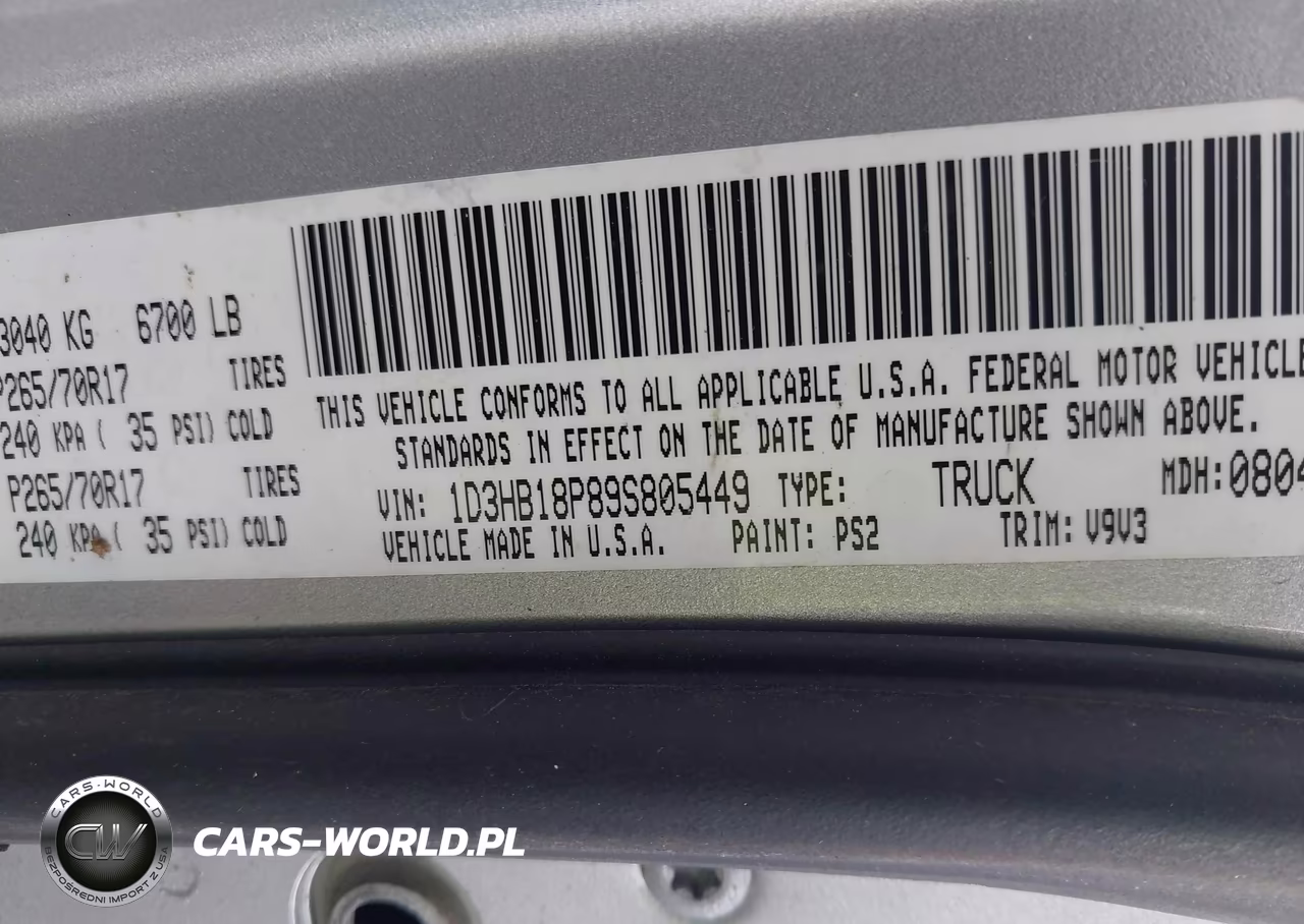 2009 Dodge Ram 1500 St VIN:1D3HB18P89S805449 - 9