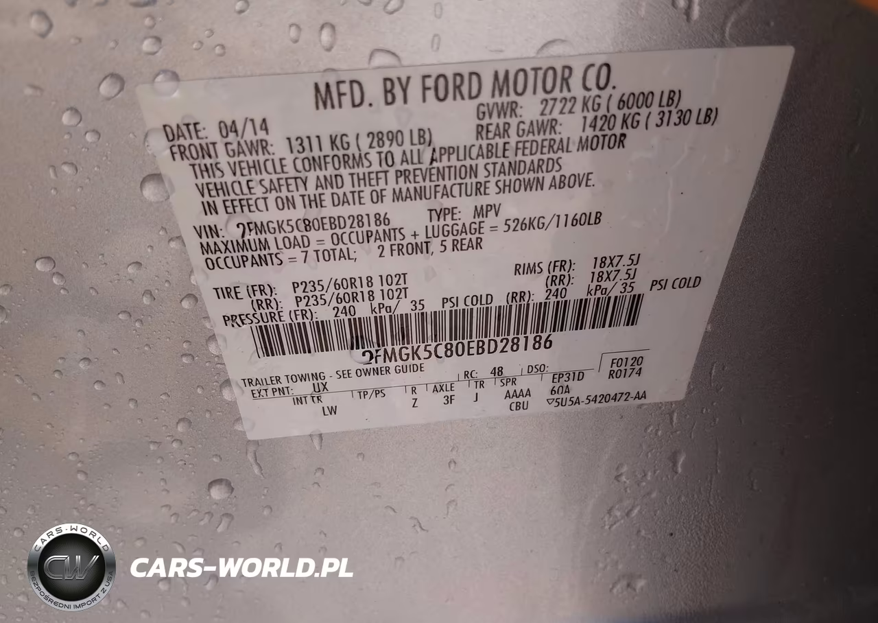 2014 Ford Flex Sel VIN:2FMGK5C80EBD28186 - 9