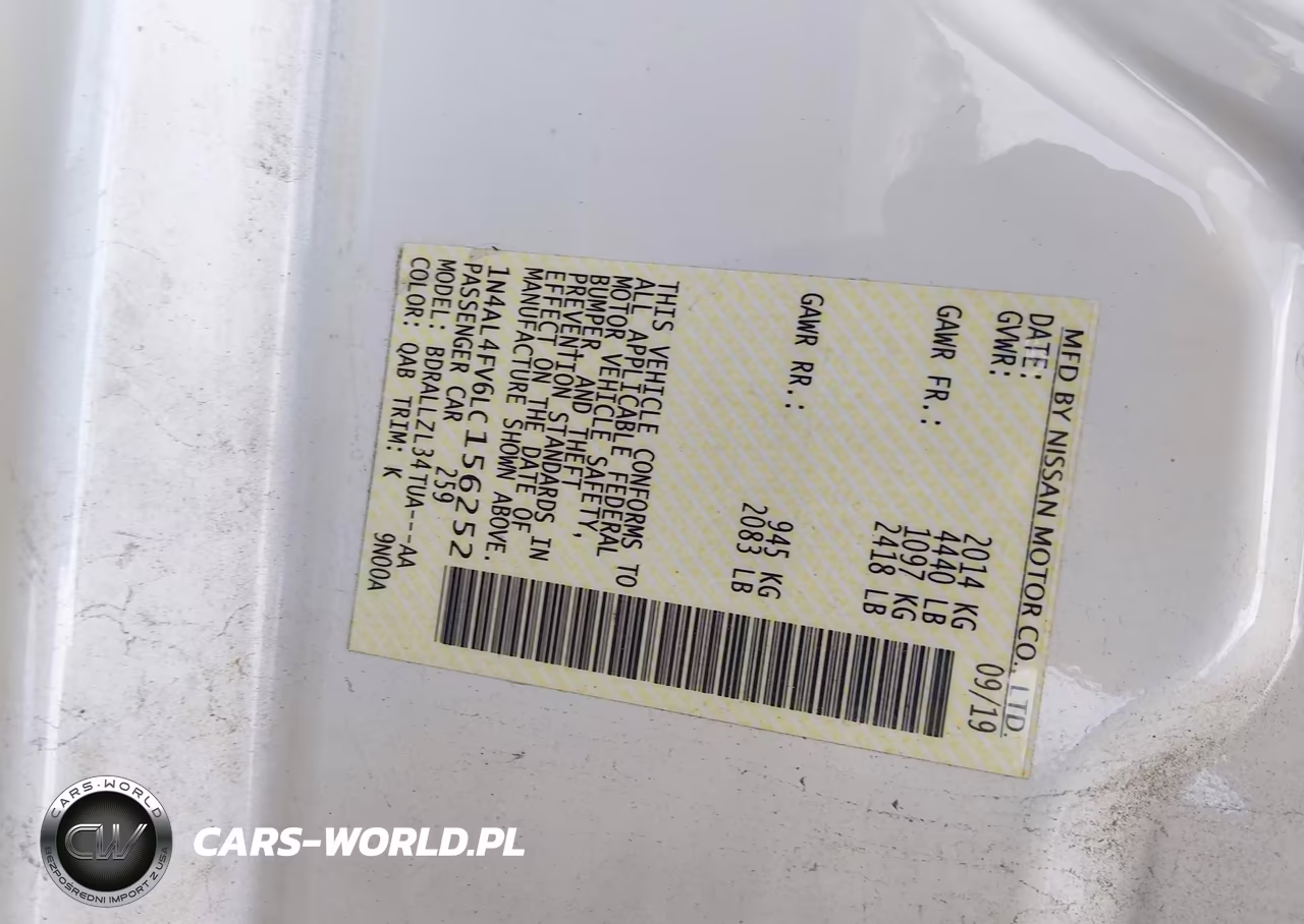 2020 Nissan Altima Platinum Vc-Turbo Fwd VIN:1N4AL4FV6LC156252 - 9