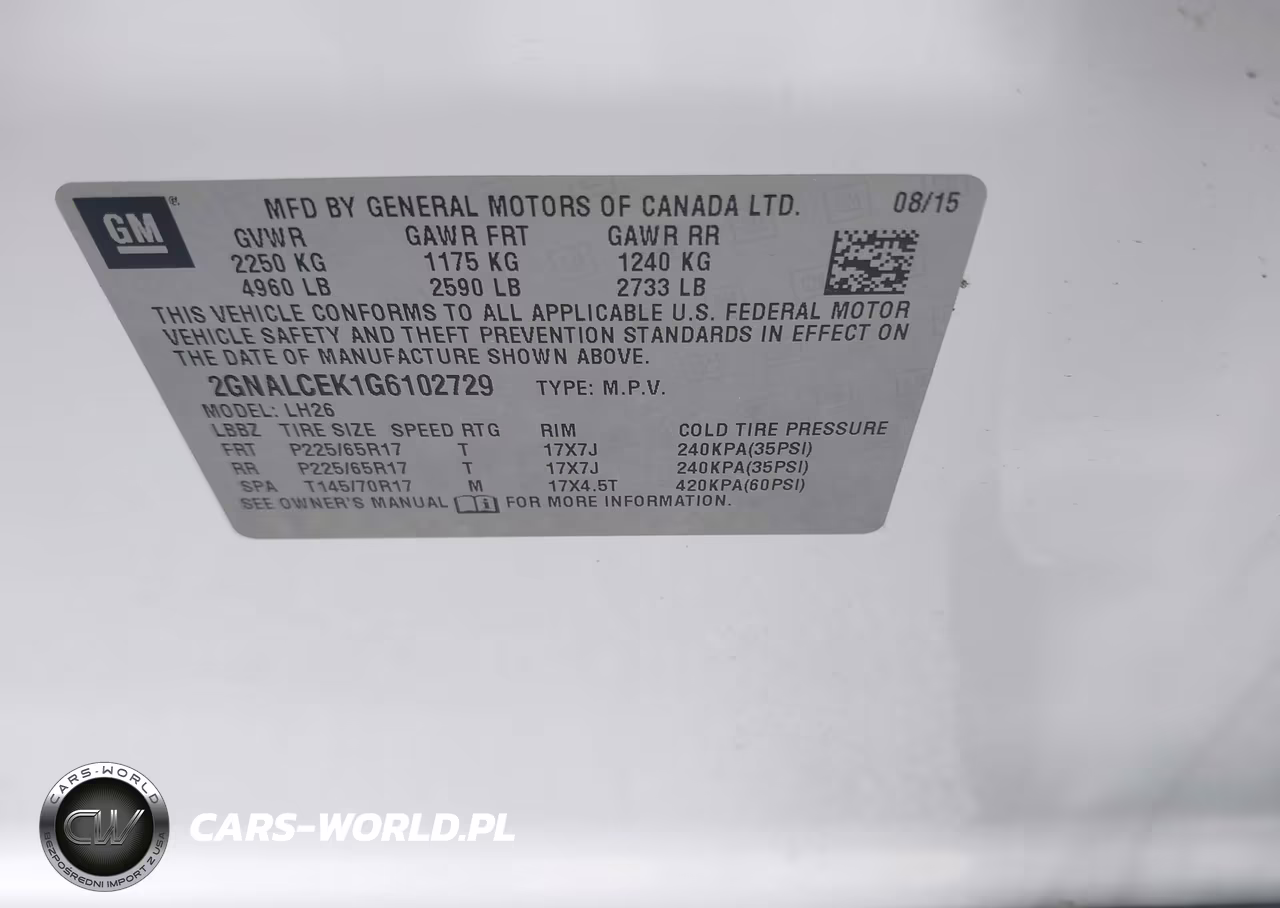 2016 Chevrolet Equinox Lt VIN:2GNALCEK1G6102729 - 9