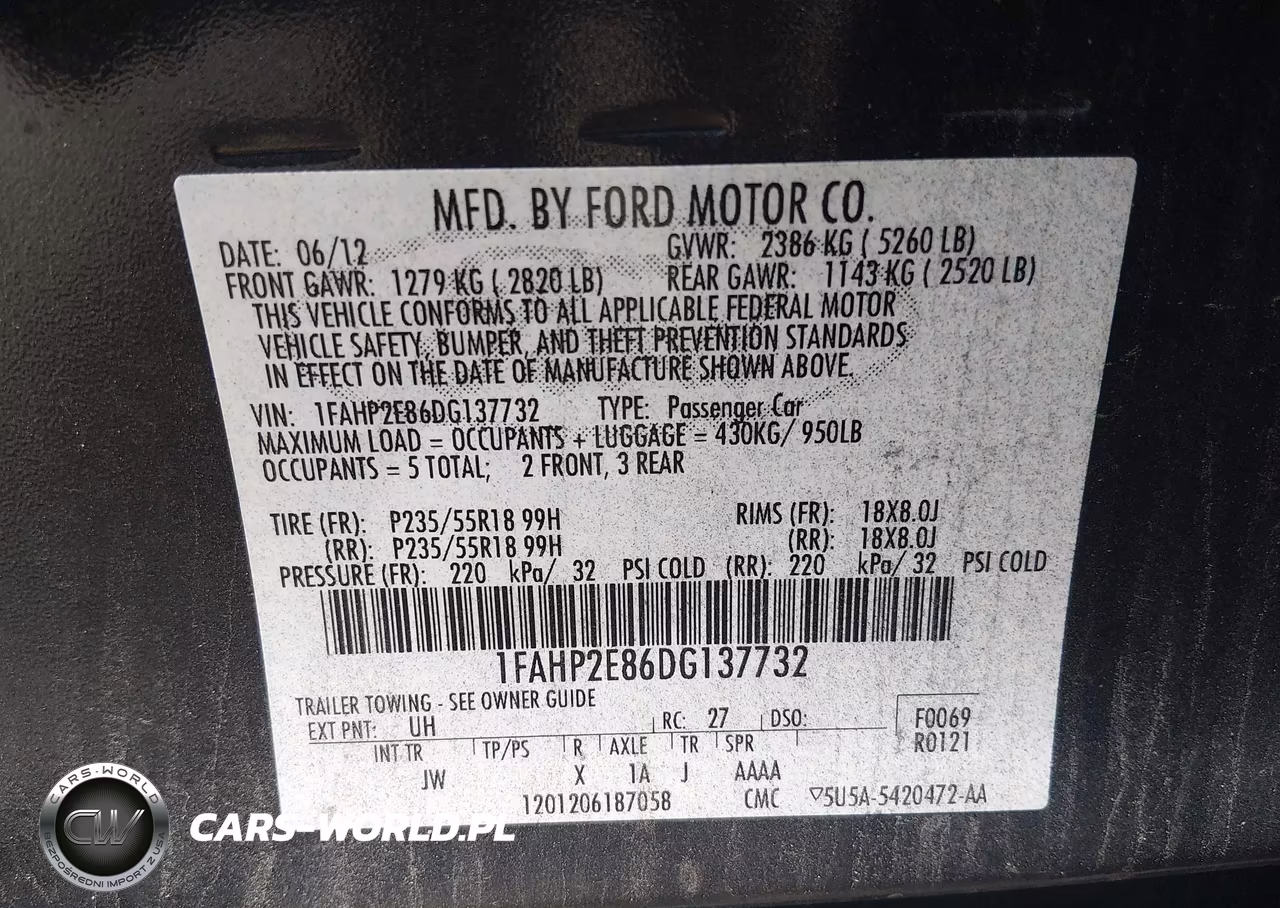 2013 Ford Taurus Sel VIN:1FAHP2E86DG137732 - 9