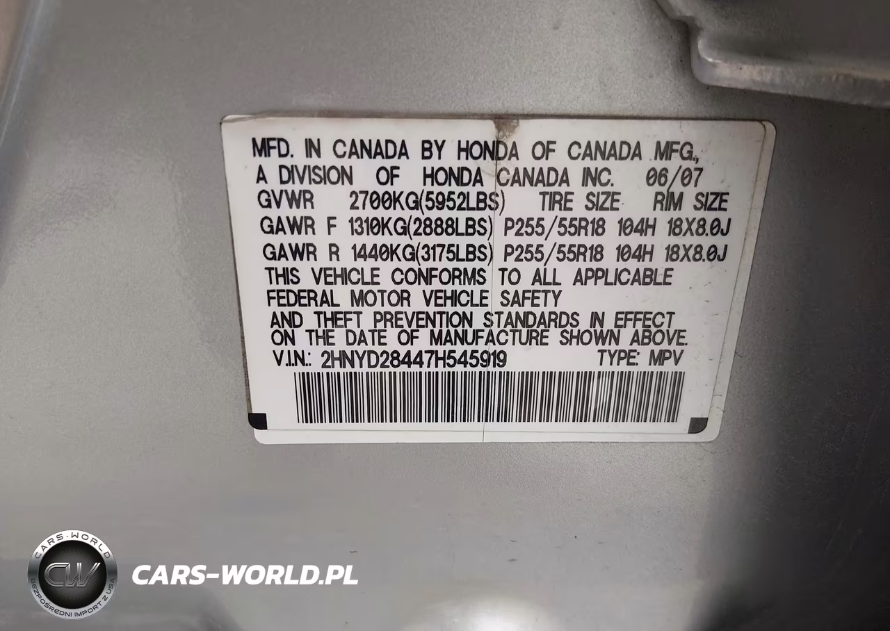 2007 Acura Mdx Technology Package VIN:2HNYD28447H545919 - 9
