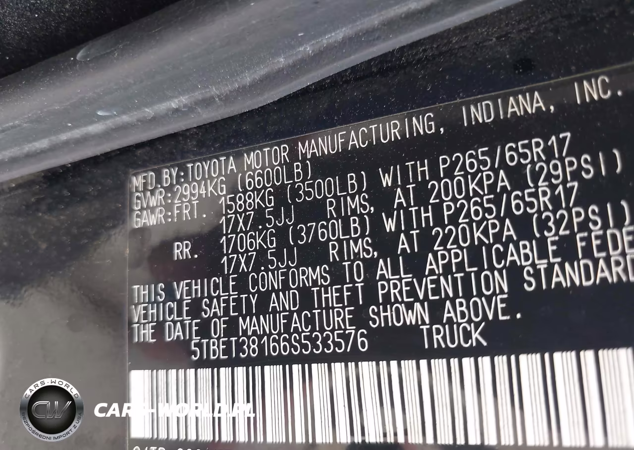 2006 Toyota Tundra Limited V8 VIN:5TBET38166S533576 - 9
