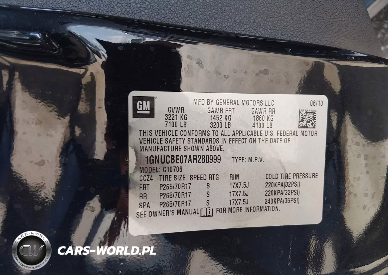 2010 Chevrolet Tahoe Lt VIN:1GNUCBE07AR280999 - 9