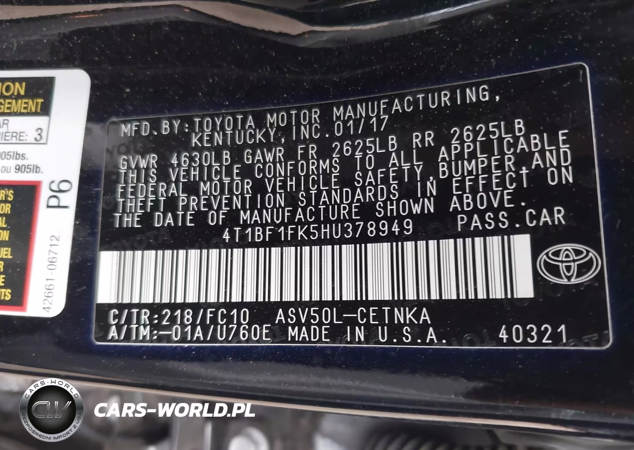2017 Toyota Camry Le VIN:4T1BF1FK5HU378949 - 9