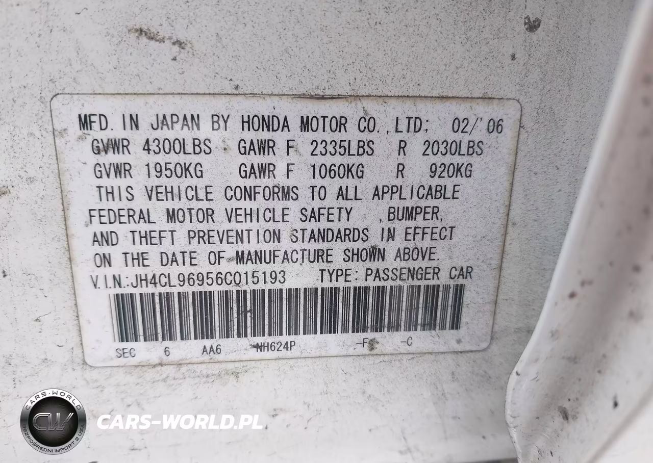 2006 Acura Tsx VIN:JH4CL96956C015193 - 9