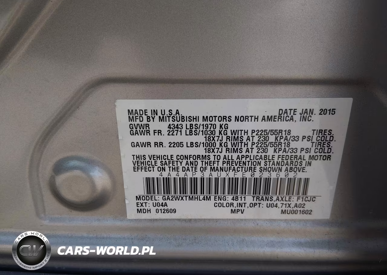 2015 Mitsubishi Outlander Sport Es VIN:4A4AP3AUXFE023602 - 9