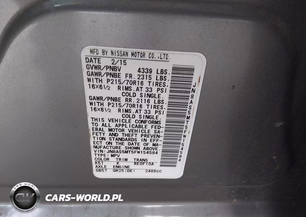 2015 Nissan Rogue Select S VIN:JN8AS5MT5FW154584 - 9