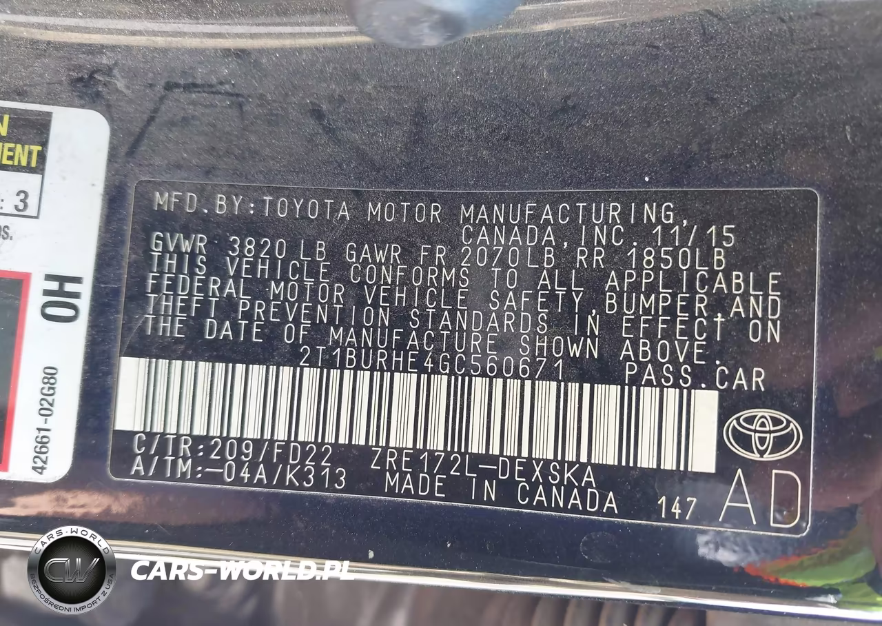 2016 Toyota Corolla S W-Special Edition Pkg VIN:2T1BURHE4GC560671 - 9