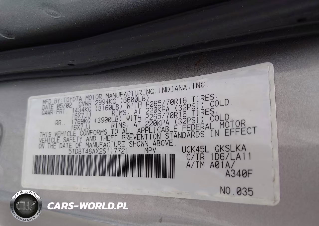 2002 Toyota Sequoia Limited V8 VIN:5TDBT48AX2S117721 - 9