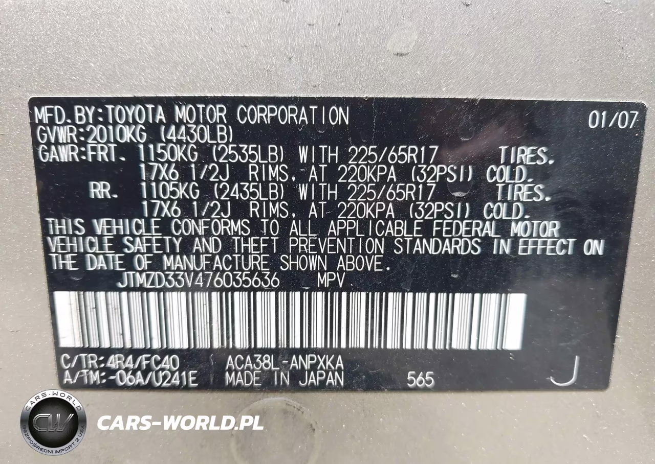 2007 Toyota Rav4 VIN:JTMZD33V476035636 - 9