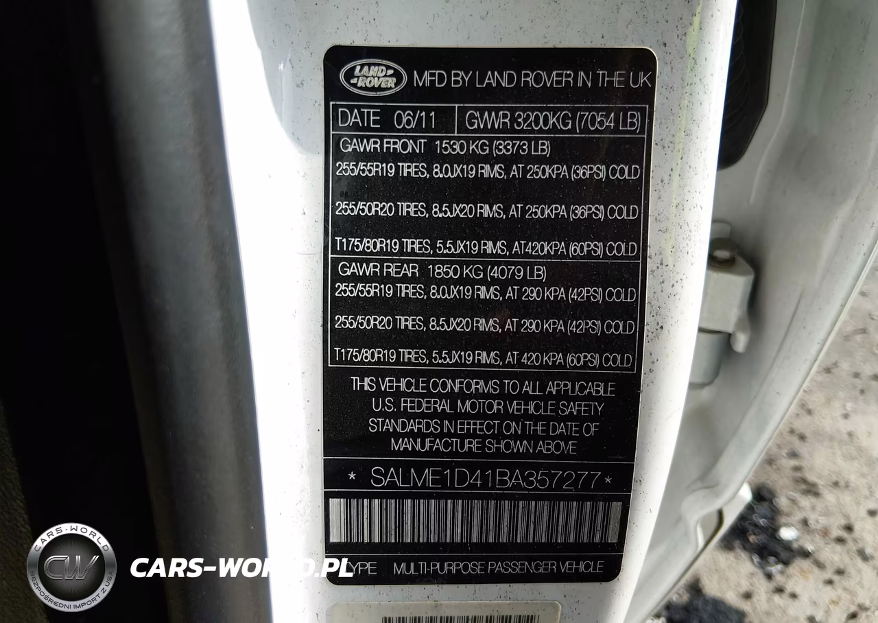 2011 Land Rover Range Rover Hse VIN:SALME1D41BA357277 - 9