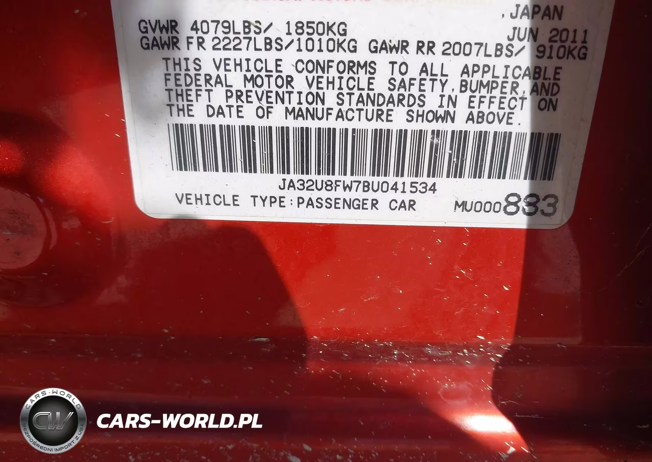 2011 Mitsubishi Lancer Gts VIN:JA32U8FW7BU041534 - 9