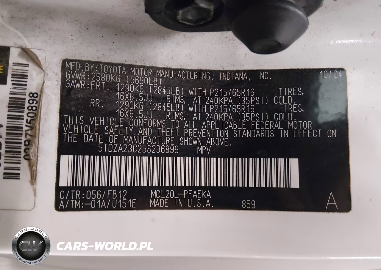 2005 Toyota Sienna Le VIN:5TDZA23C25S236899 - 9