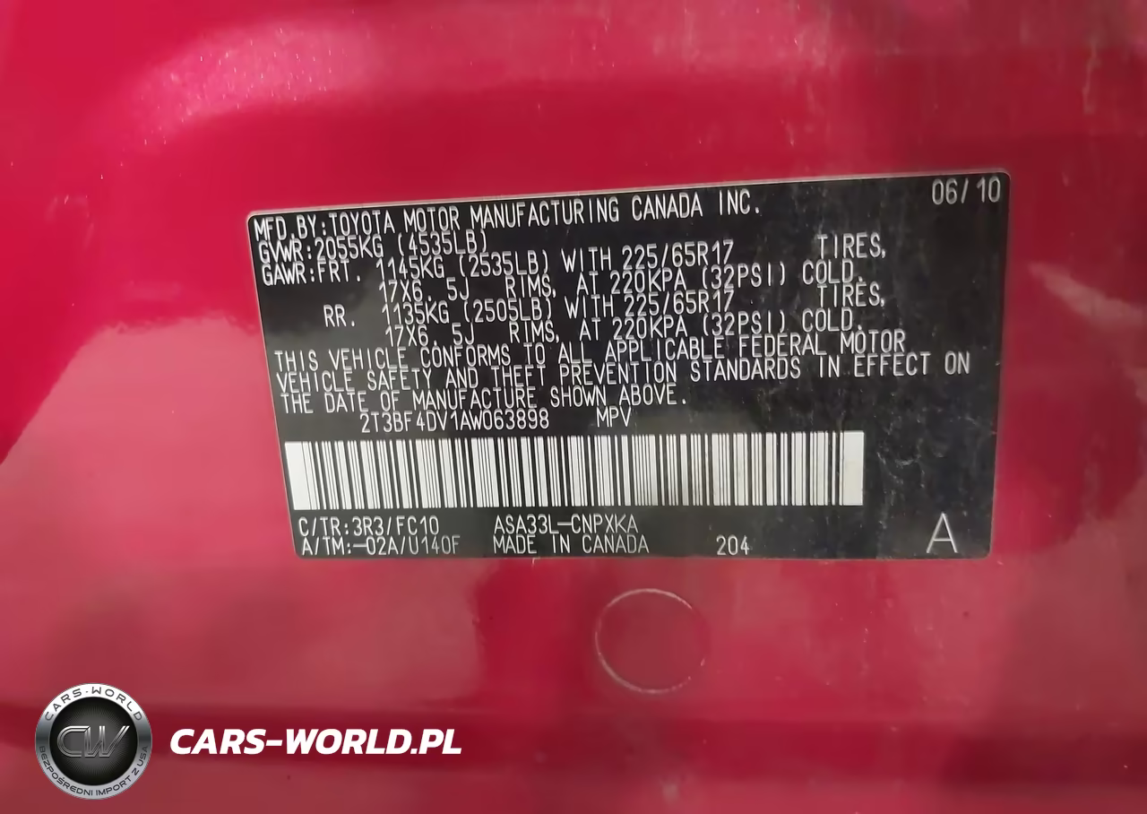 2010 Toyota Rav4 VIN:2T3BF4DV1AW063898 - 9