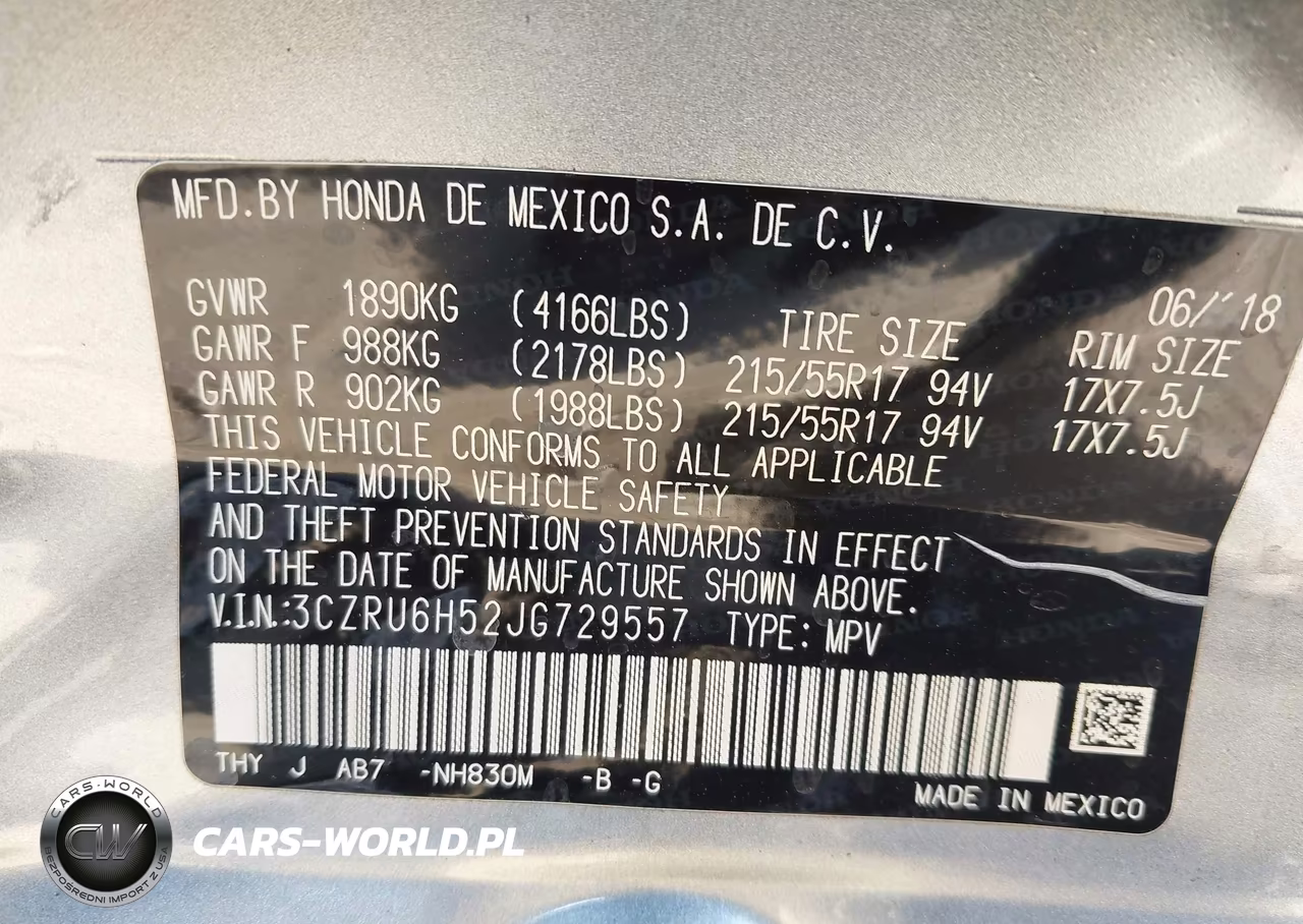2018 Honda Hr-V Ex VIN:3CZRU6H52JG729557 - 9