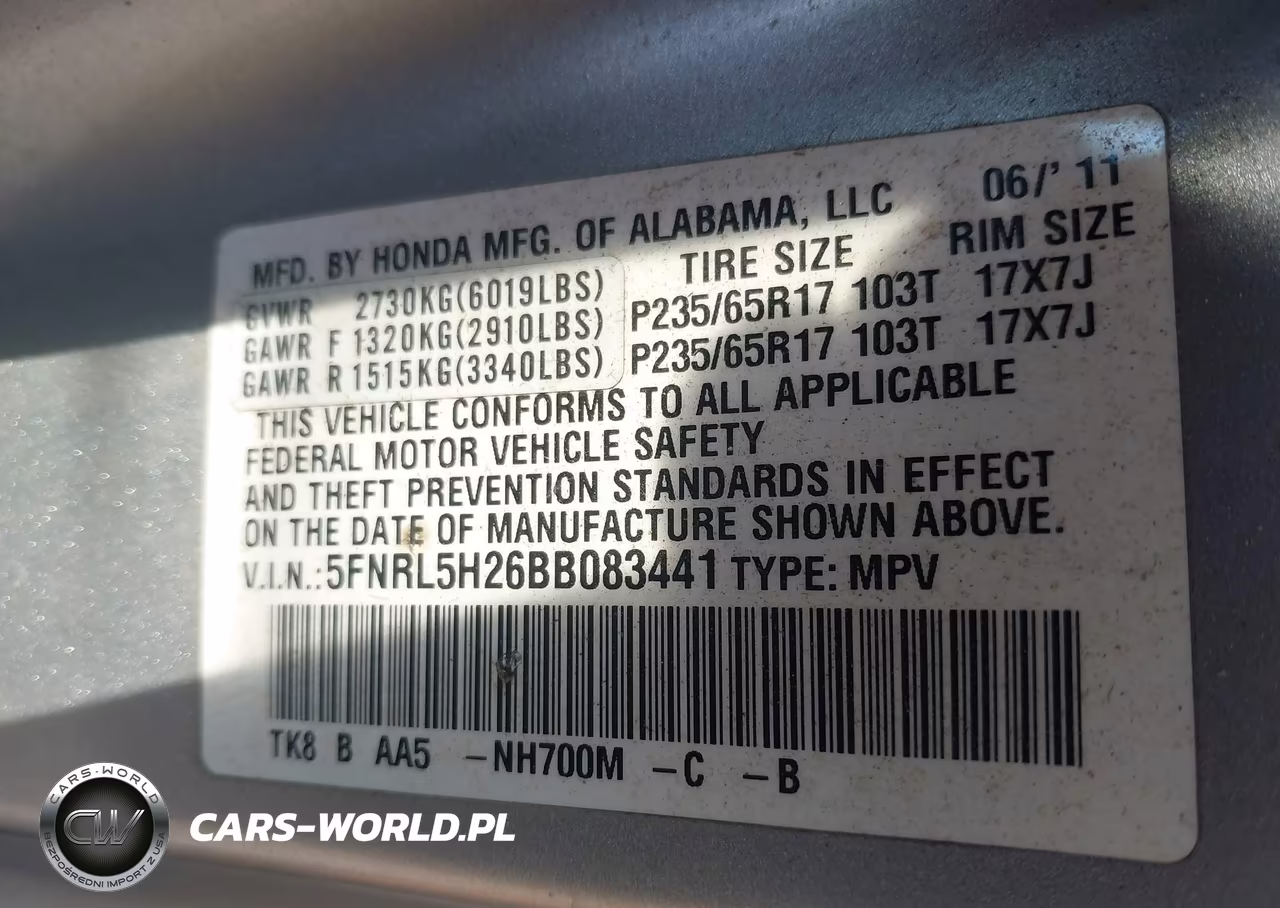 2011 Honda Odyssey Lx VIN:5FNRL5H26BB083441 - 9