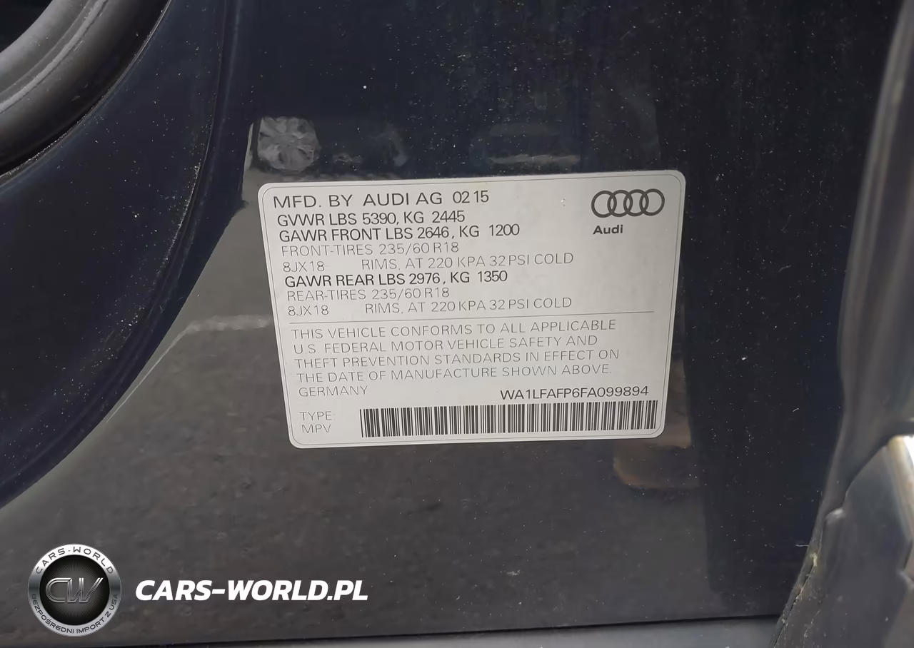2015 Audi Q5 2.0T Premium VIN:WA1LFAFP6FA099894 - 9