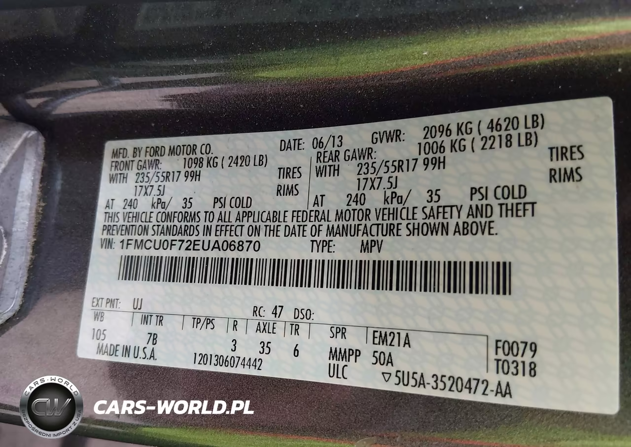 2014 Ford Escape S VIN:1FMCU0F72EUA06870 - 9