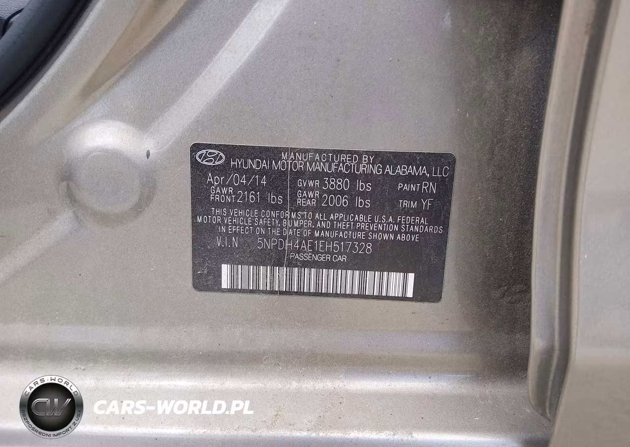 2014 Hyundai Elantra Se VIN:5NPDH4AE1EH517328 - 9