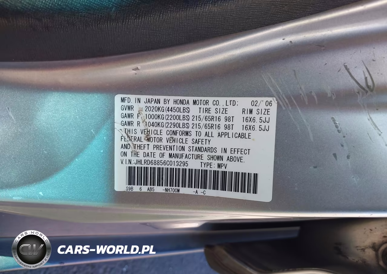 2006 Honda Cr-V Ex VIN:JHLRD68856C013295 - 9