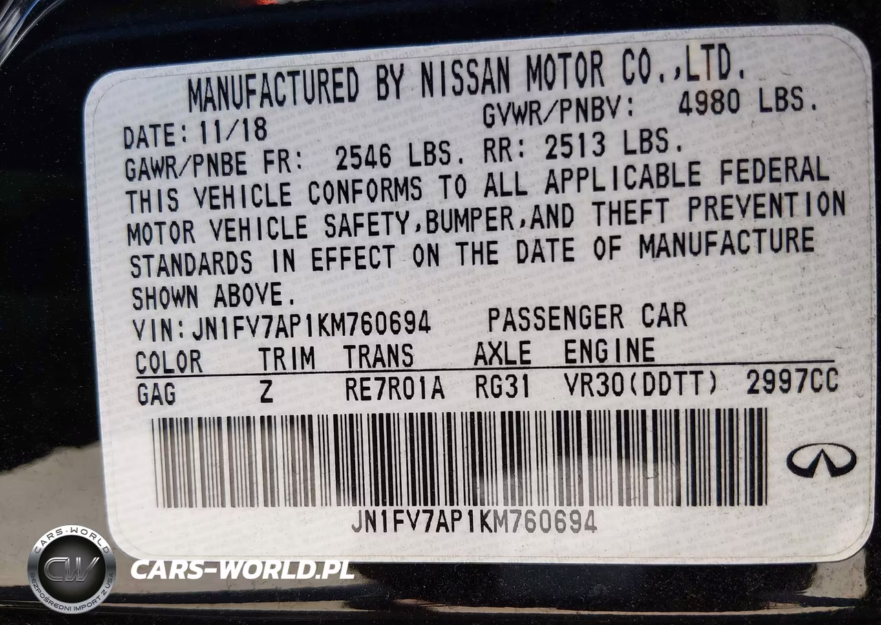 2019 Infiniti Q50 3.0T Red Sport 400 VIN:JN1FV7AP1KM760694 - 9