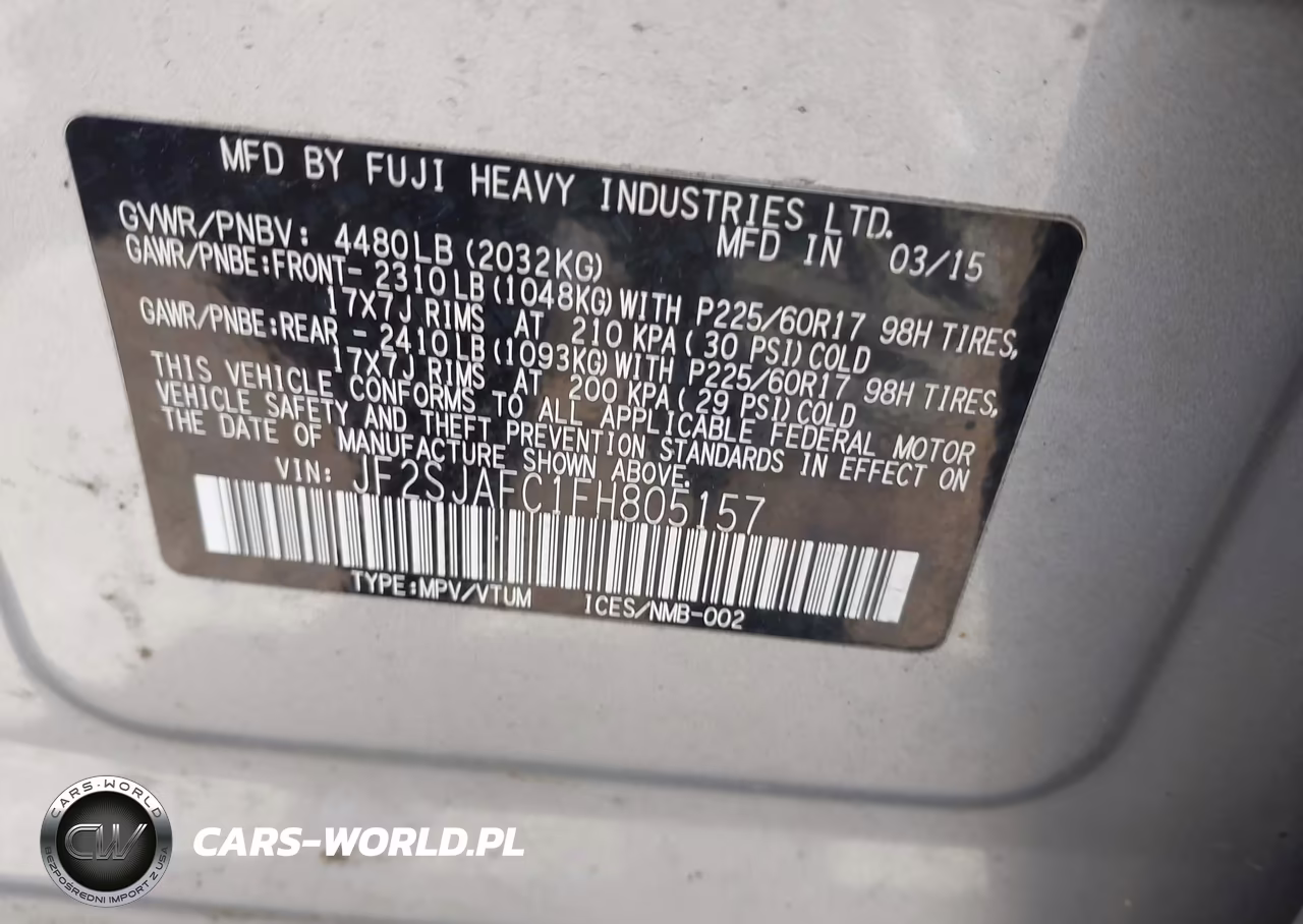 2015 Subaru Forester 2.5I Premium VIN:JF2SJAFC1FH805157 - 9