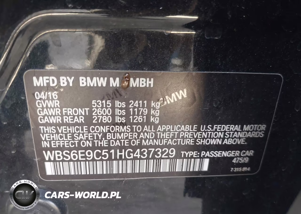 2017 BMW M6 Gran Coupe VIN:WBS6E9C51HG437329 - 9